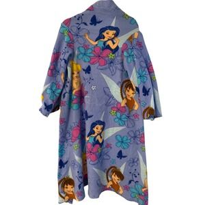 Disney Fairies Sleeve Blanket Fleece‎ Robe Flowers Butterflies Girls Kids Cozy